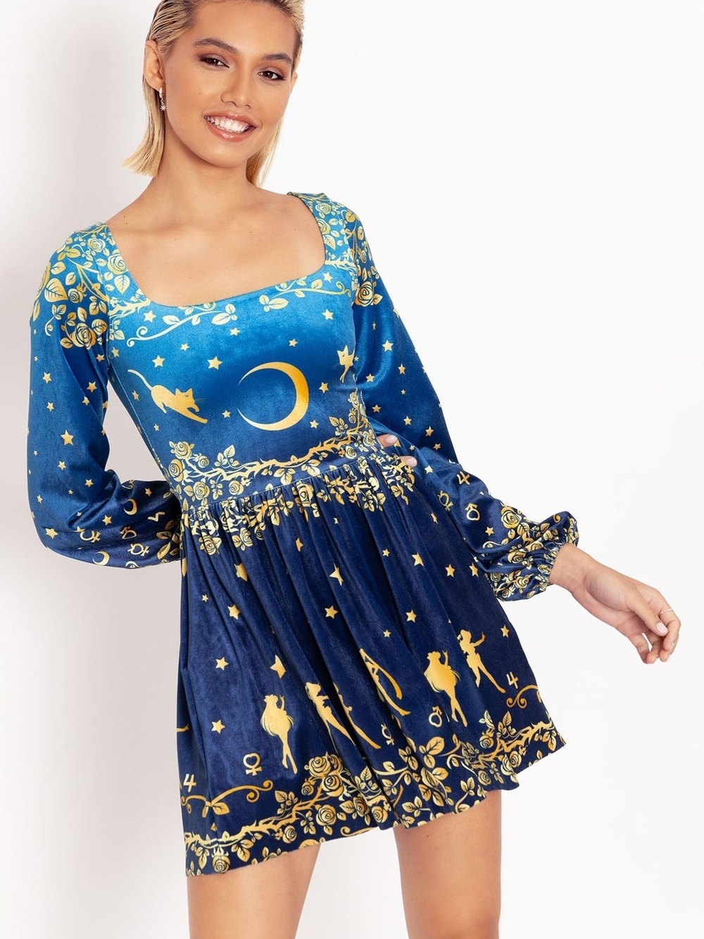 BRAND NEW - Sailor Moon X Blackmilk - Crushed Velvet Midi Dress - XS